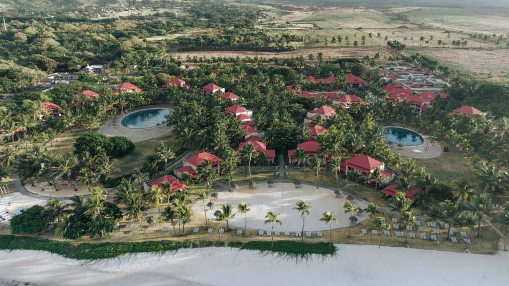 an aerial view of the resort at Tamassa Bel Ombre in Bel Ombre
