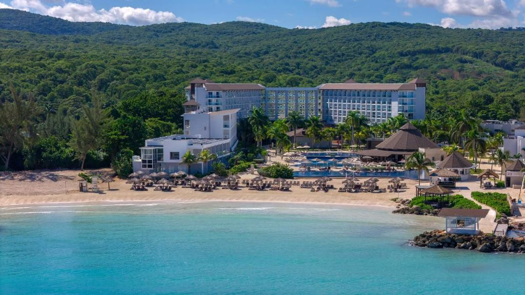 an aerial view of the resort and the beach at Royalton Hideaway Blue Waters, An Autograph Collection All-Inclusive Resort - Adults Only in Falmouth
